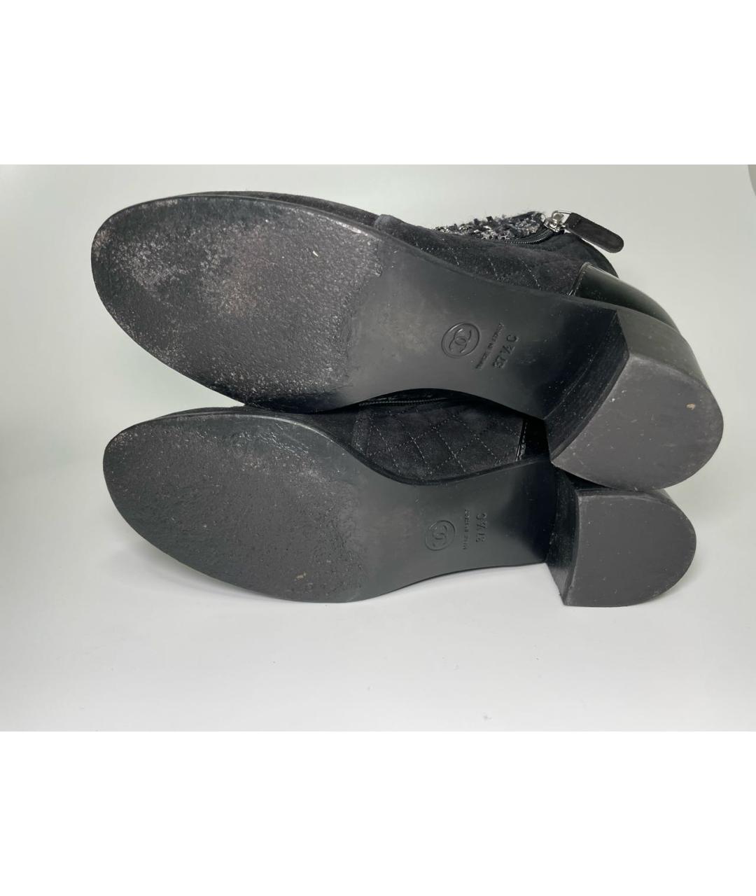 CHANEL Черные замшевые ботильоны, фото 8