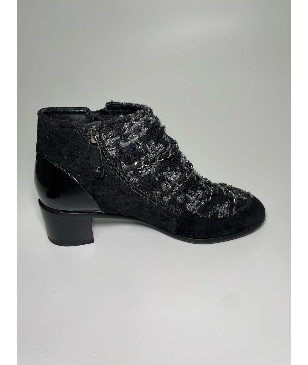CHANEL Черные замшевые ботильоны, фото 6