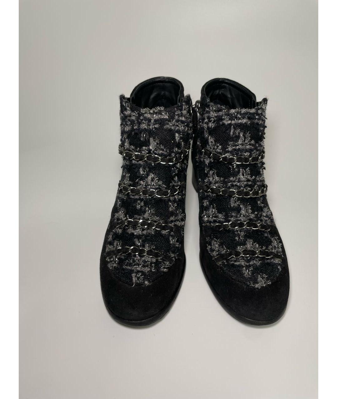 CHANEL Черные замшевые ботильоны, фото 2