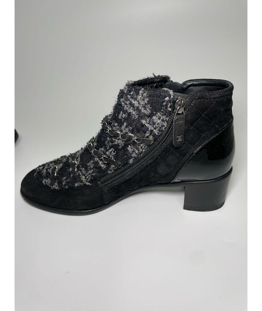 CHANEL Черные замшевые ботильоны, фото 7