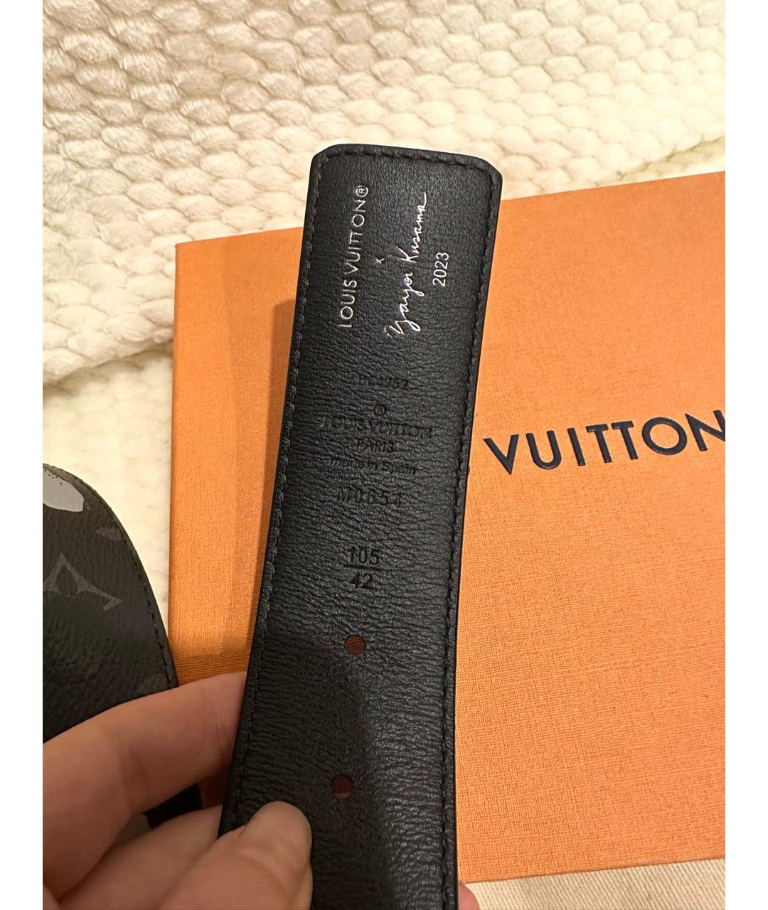 LOUIS VUITTON Антрацитовый ремень, фото 3