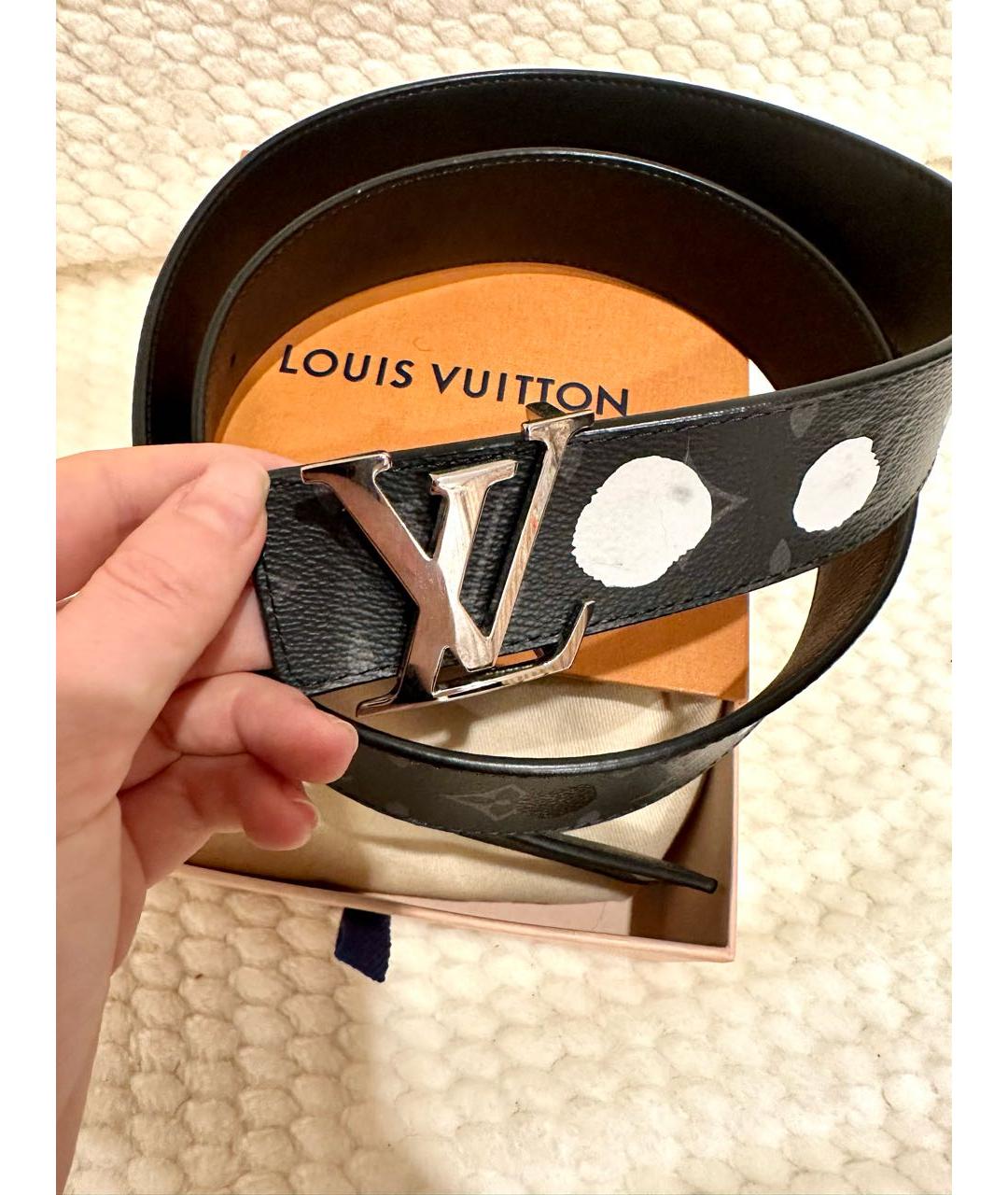 LOUIS VUITTON Антрацитовый ремень, фото 4