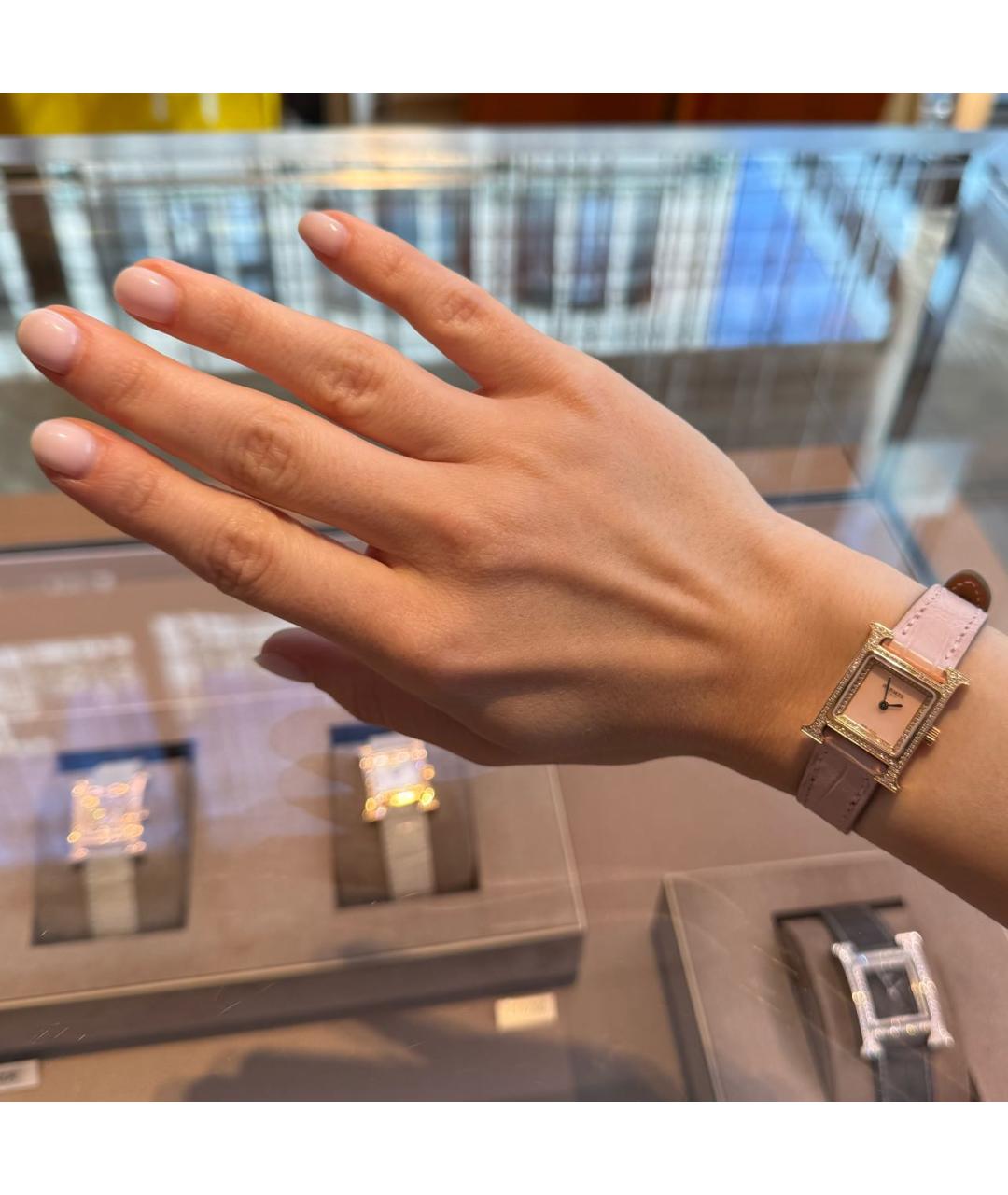 HERMES Розовые часы, фото 3