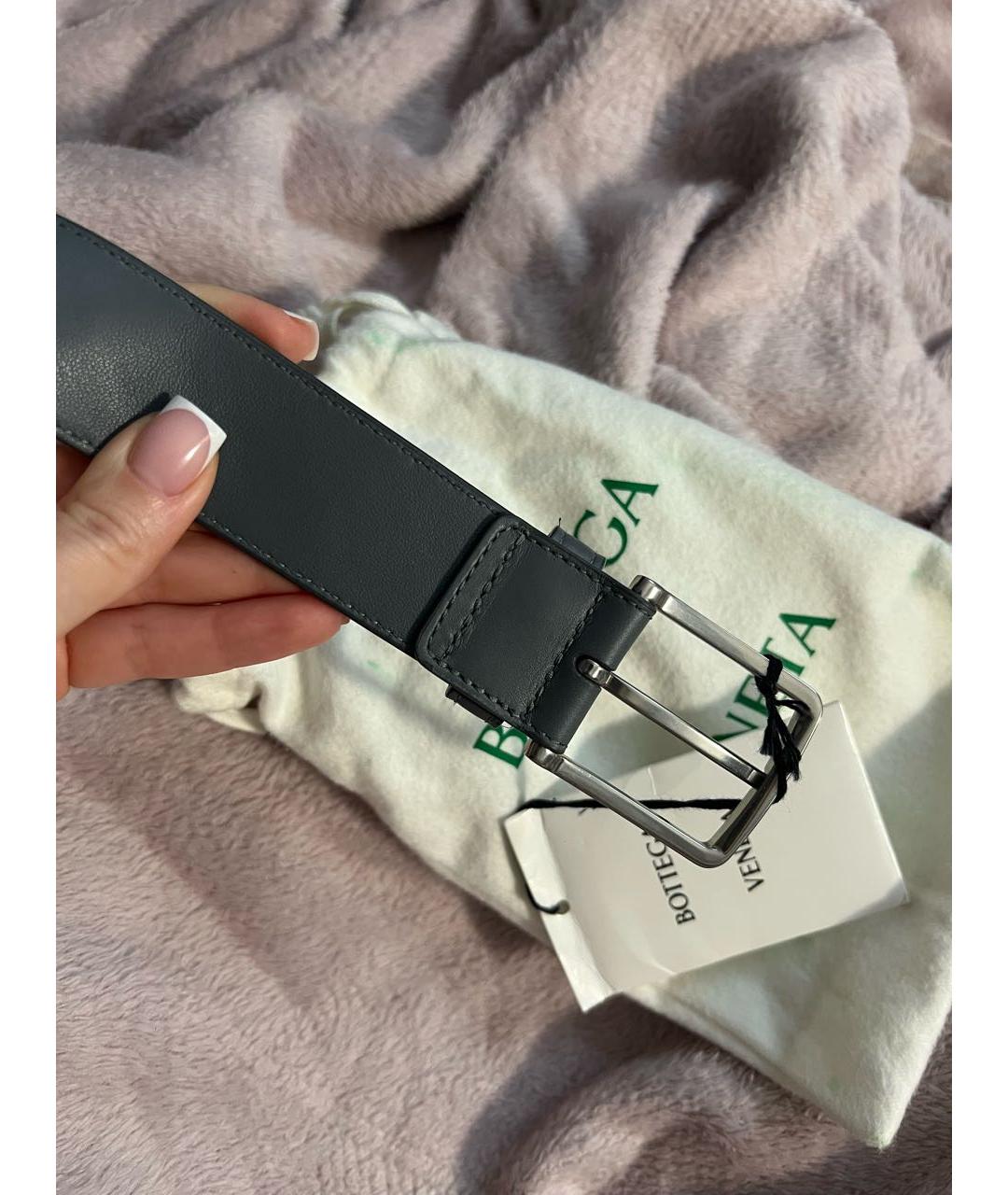 BOTTEGA VENETA Серый кожаный ремень, фото 2