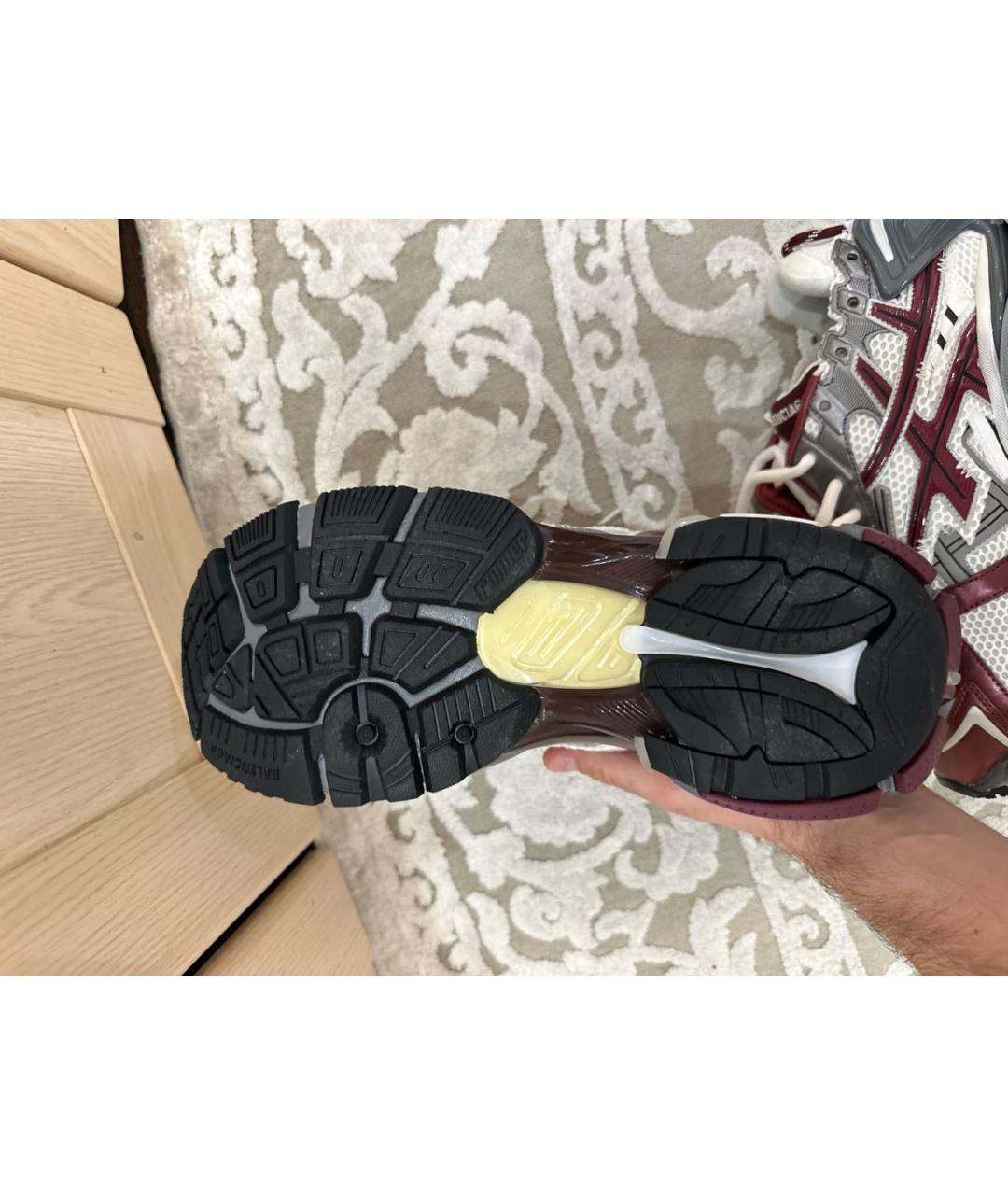 BALENCIAGA Бордовые низкие кроссовки / кеды из искусственной кожи, фото 8