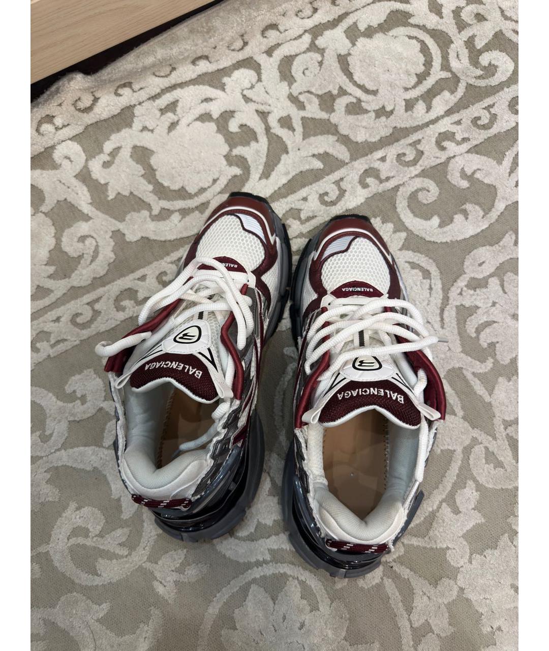 BALENCIAGA Бордовые низкие кроссовки / кеды из искусственной кожи, фото 3