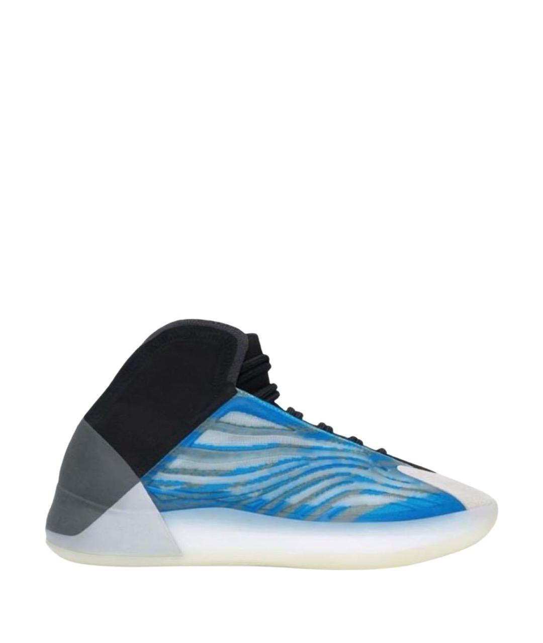 ADIDAS YEEZY Синие текстильные высокие кроссовки / кеды, фото 1