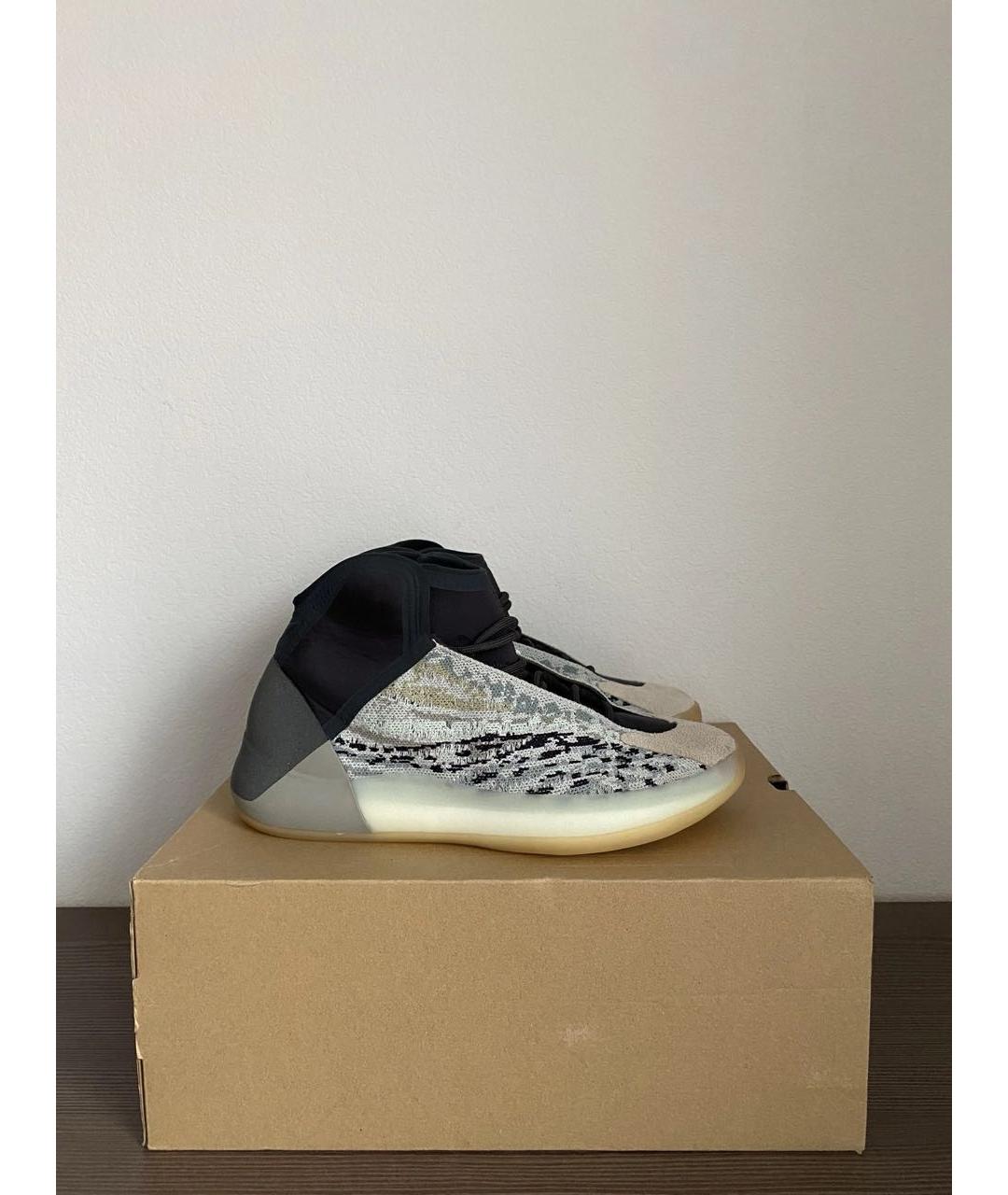 ADIDAS YEEZY Серые текстильные высокие кроссовки / кеды, фото 4