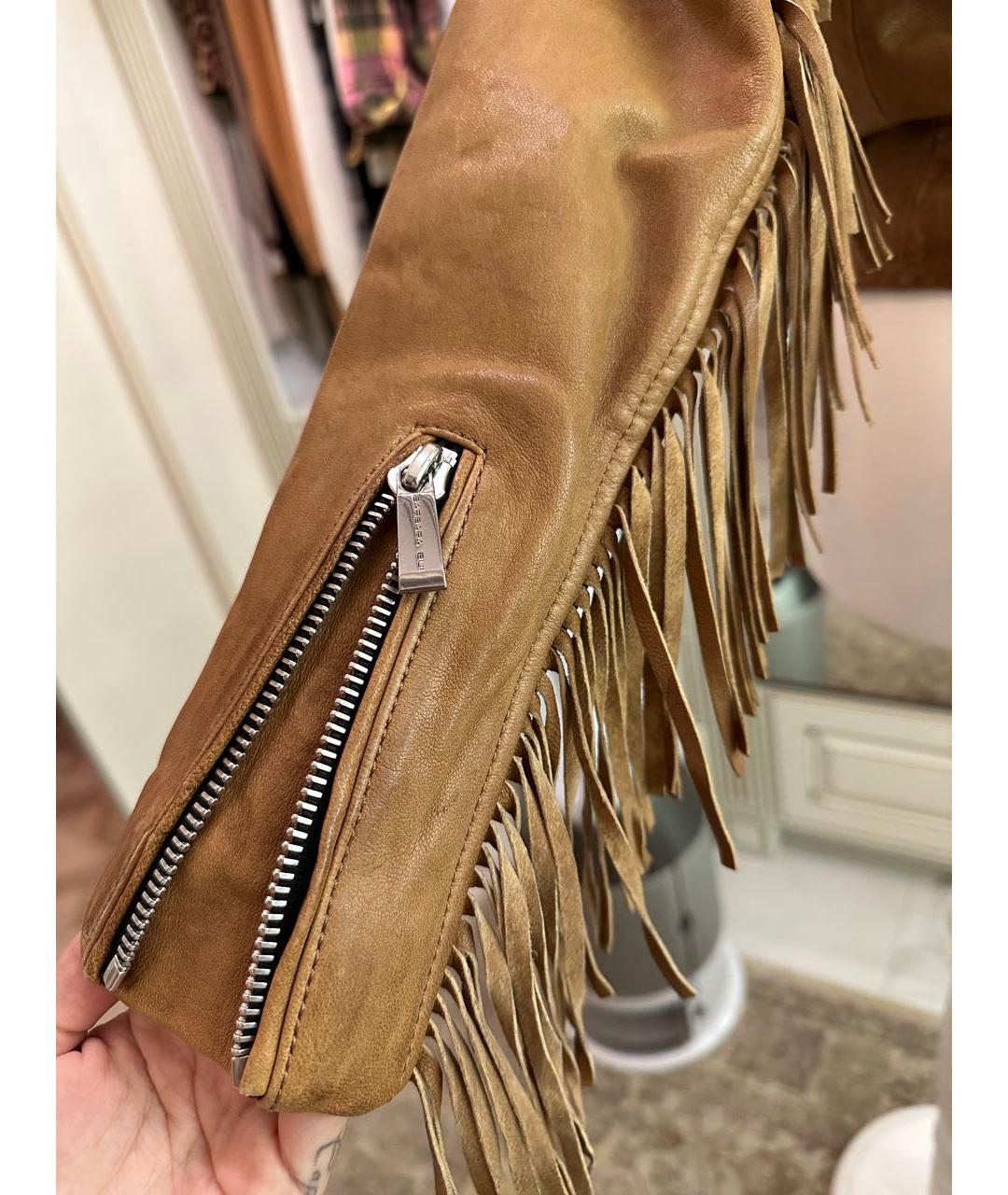 BARBARA BUI Коричневая кожаная куртка, фото 4