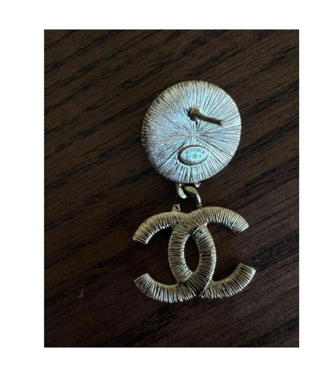 CHANEL Золотые металлические серьги, фото 3