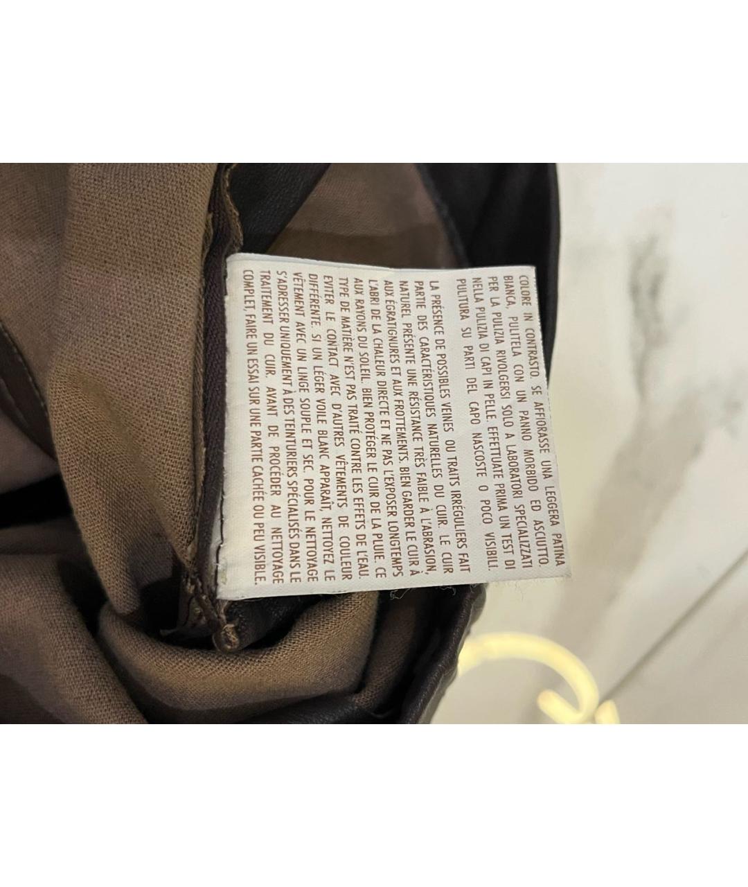 GUCCI Коричневые кожаные брюки узкие, фото 7