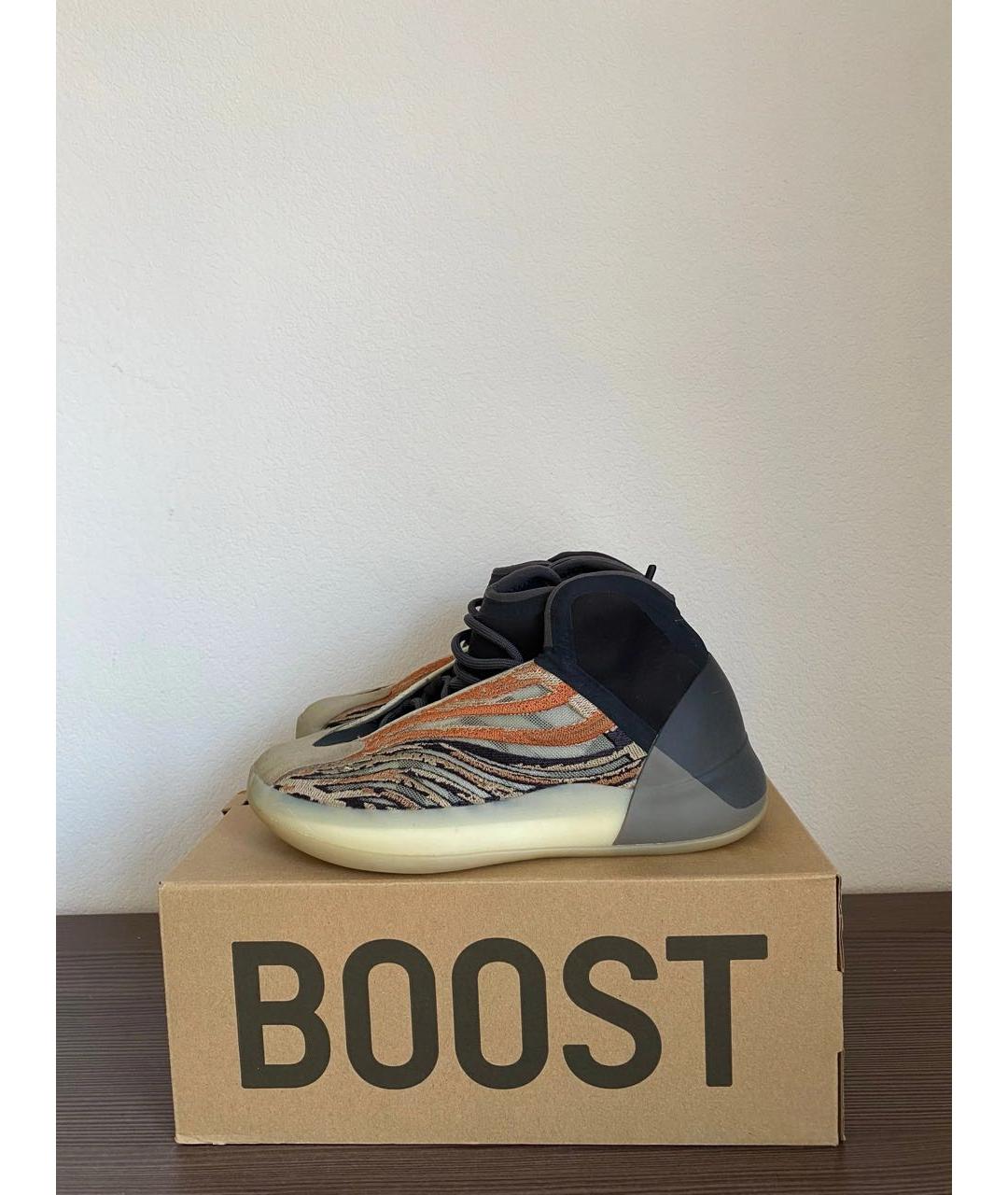 ADIDAS YEEZY Коричневые текстильные высокие кроссовки / кеды, фото 3