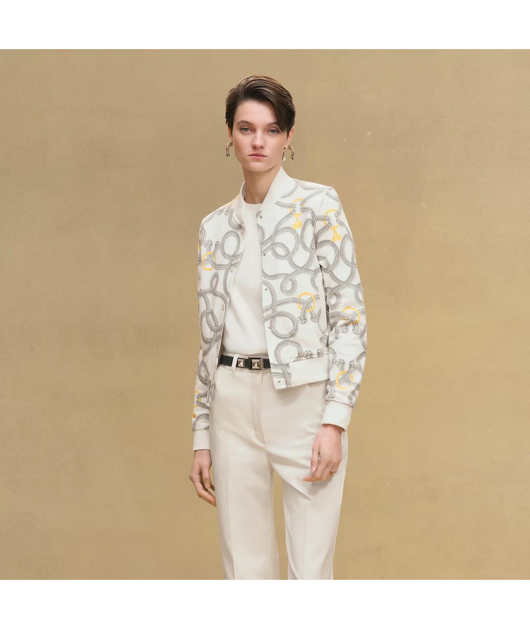 HERMES Белая хлопковая куртка, фото 2