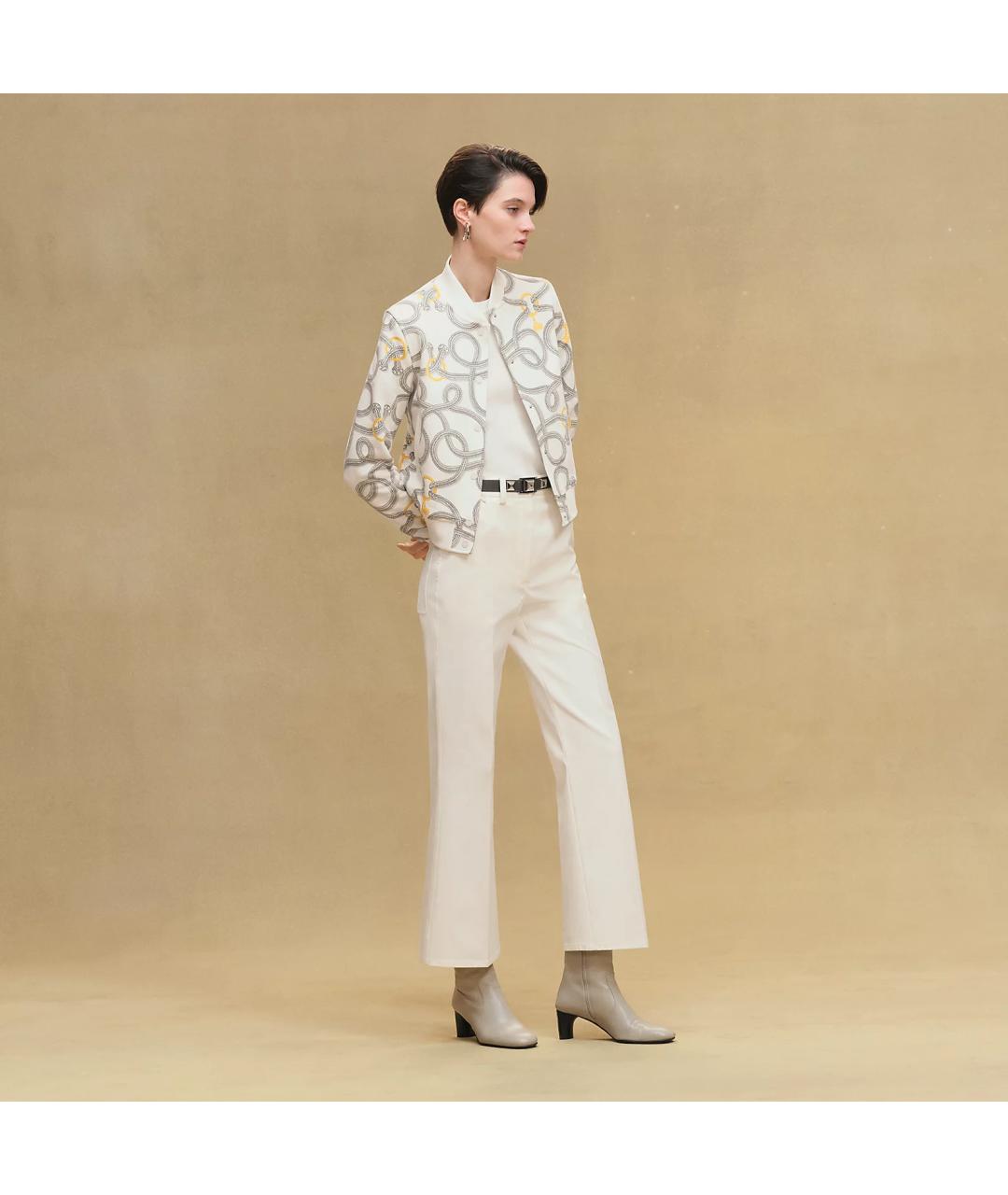 HERMES Белая хлопковая куртка, фото 3