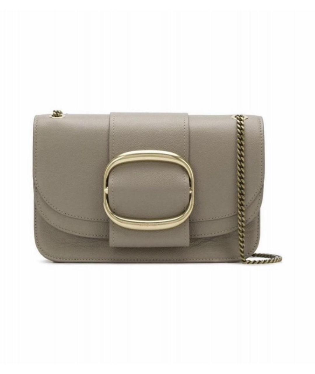 SEE BY CHLOE Бежевая кожаная сумка через плечо, фото 1