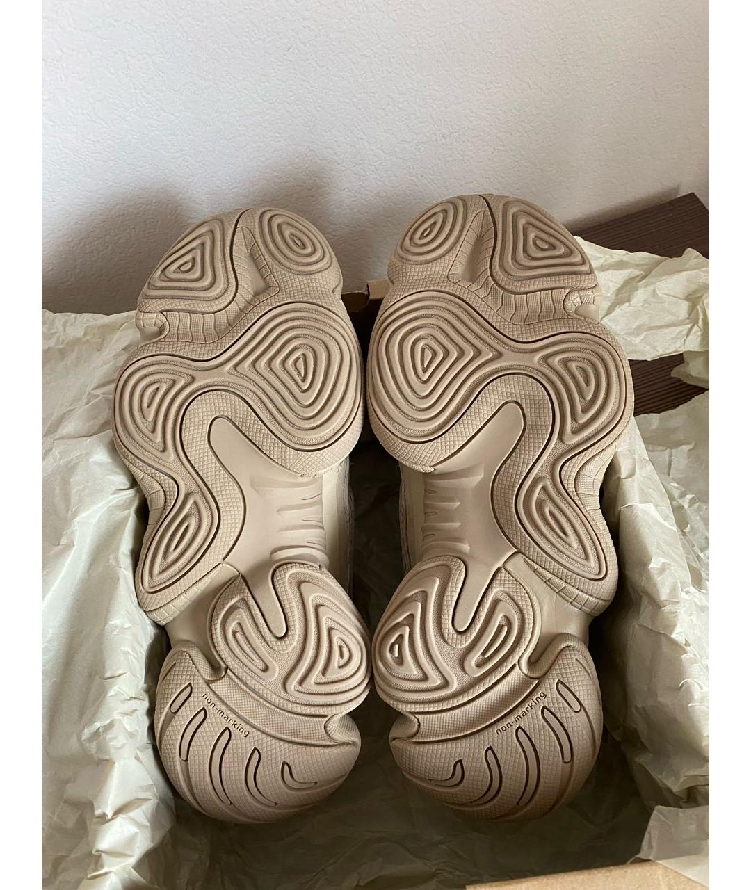 ADIDAS YEEZY Бежевые замшевые низкие кроссовки / кеды, фото 5