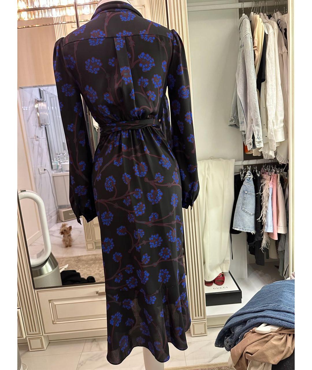 DIANE VON FURSTENBERG Темно-синее полиэстеровое повседневное платье, фото 4