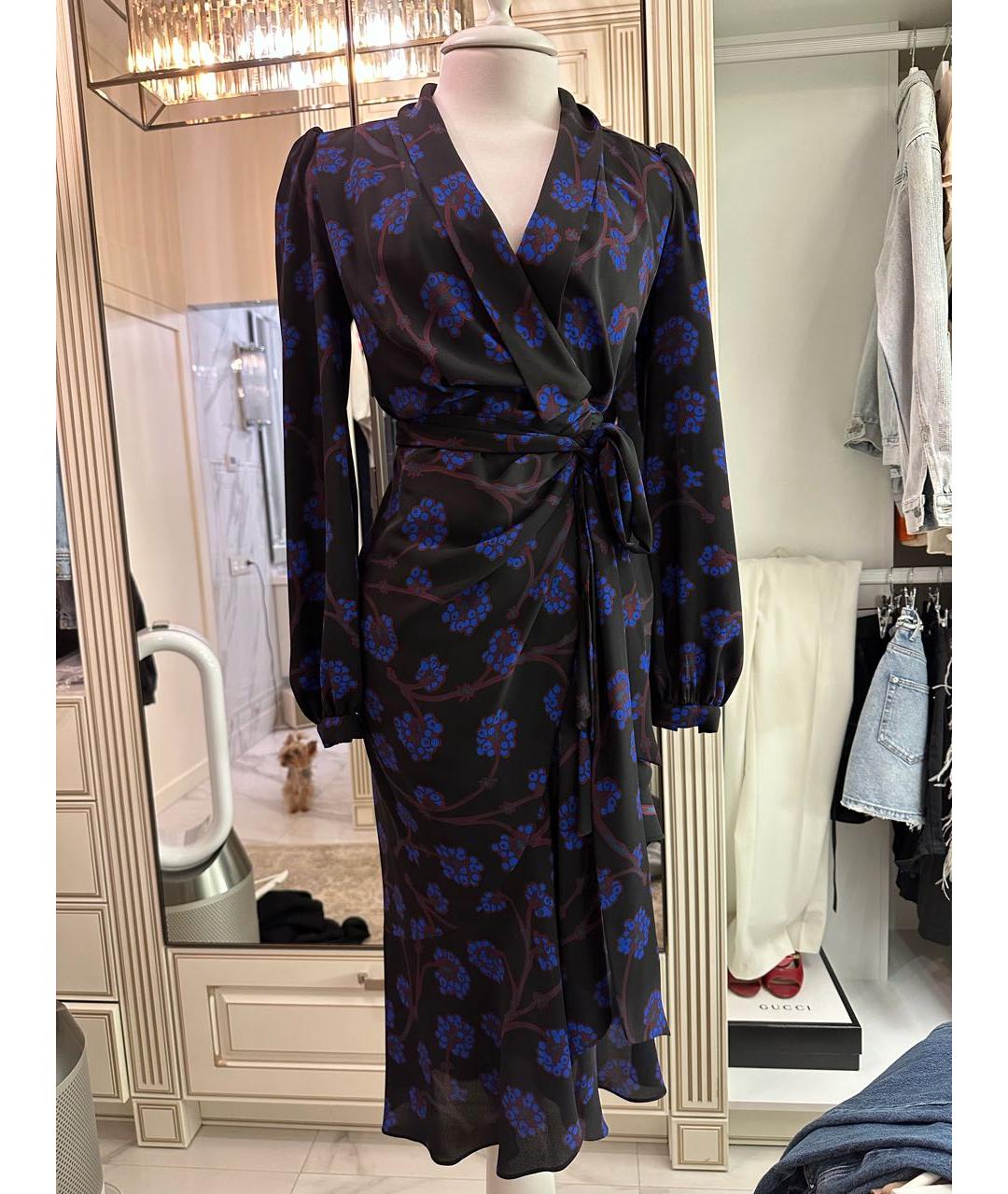 DIANE VON FURSTENBERG Темно-синее полиэстеровое повседневное платье, фото 7