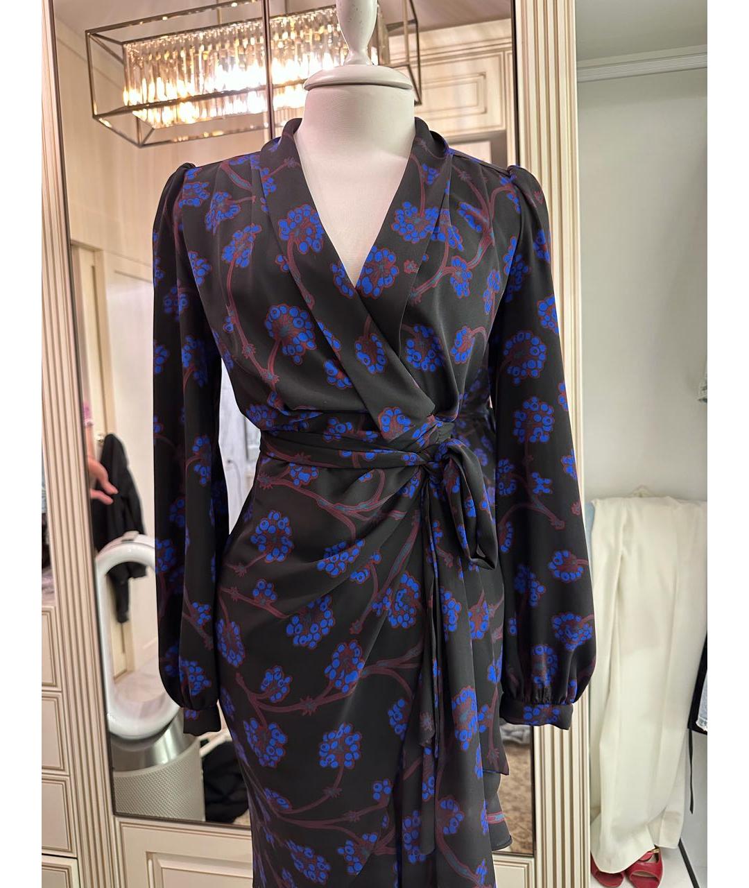 DIANE VON FURSTENBERG Темно-синее полиэстеровое повседневное платье, фото 2