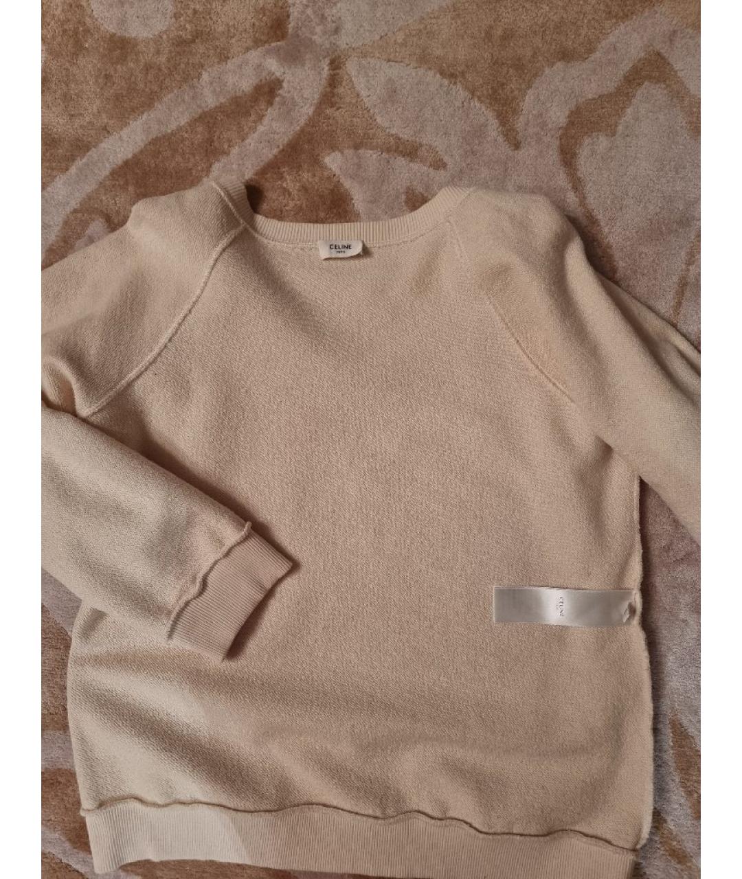 CELINE Бежевый хлопко-эластановый джемпер / свитер, фото 3