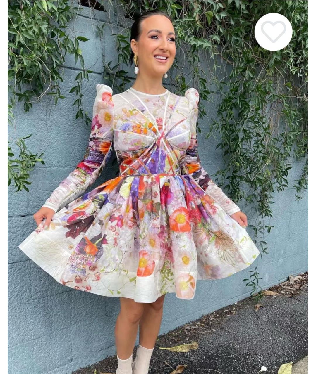 ZIMMERMANN Мульти шелковое коктейльное платье, фото 2