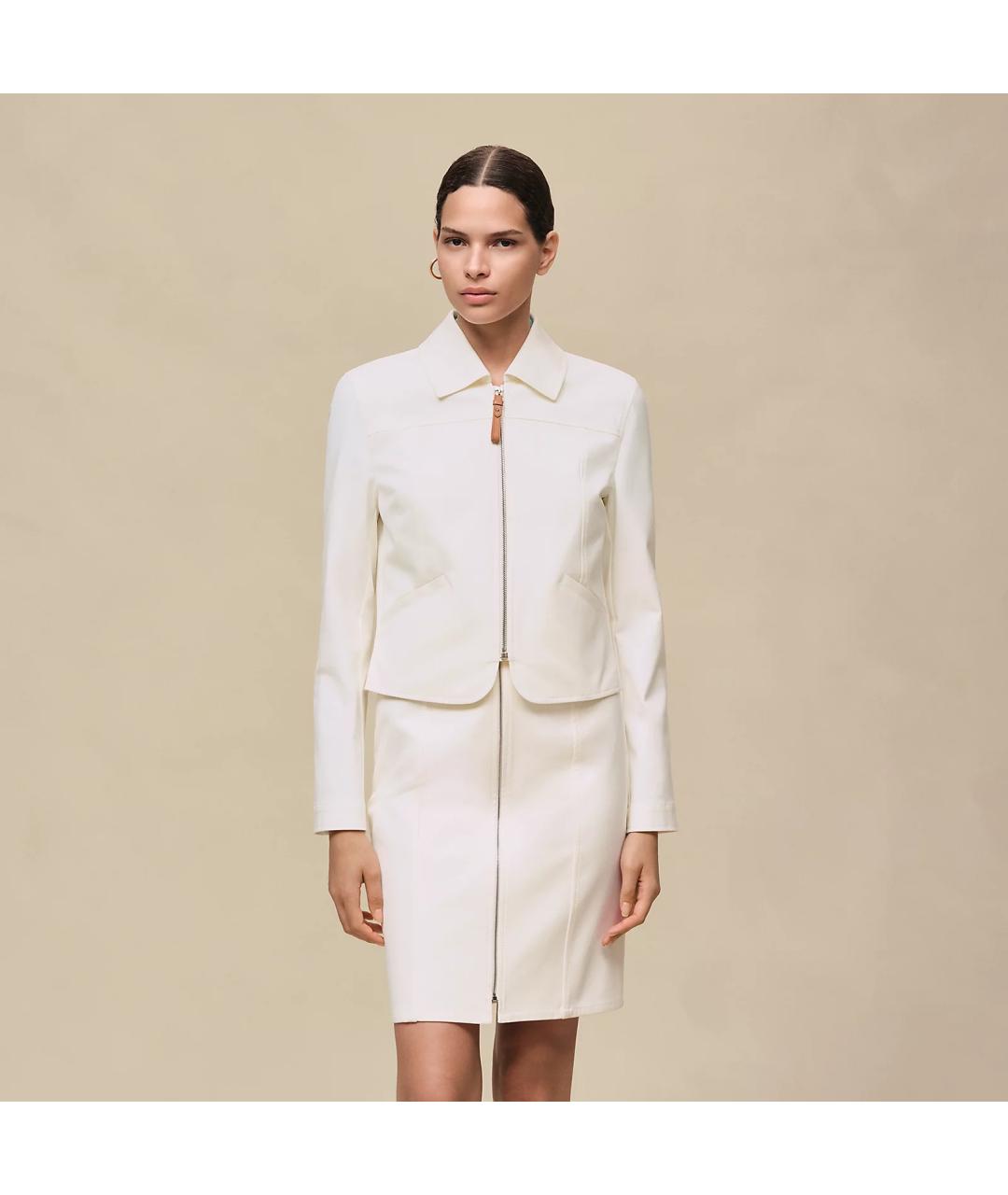 HERMES Белая хлопковая куртка, фото 7