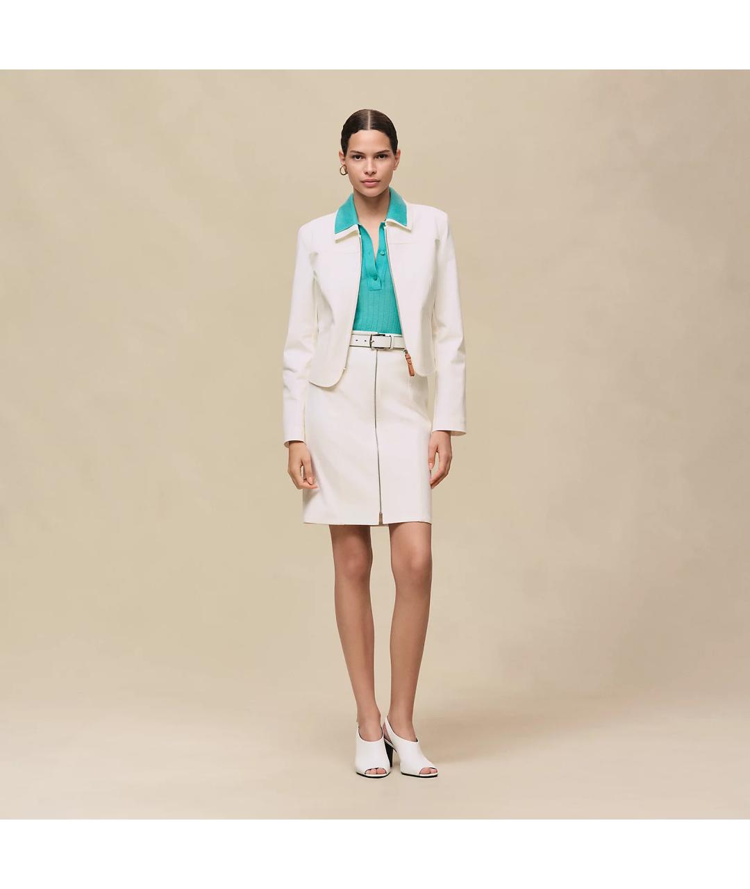 HERMES Белая хлопковая куртка, фото 2