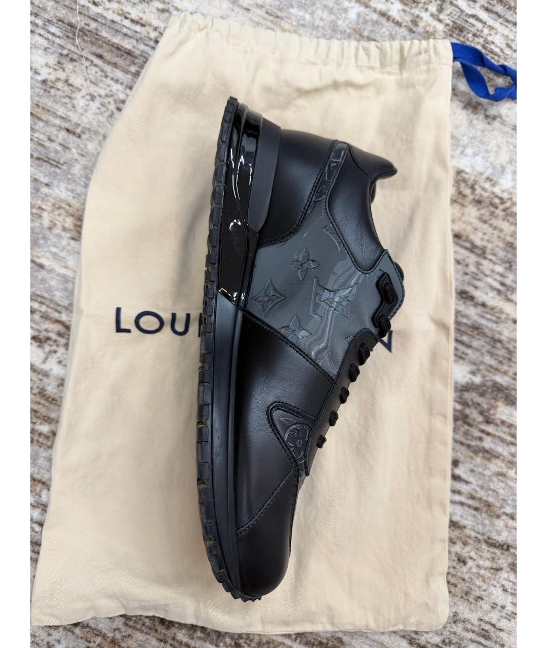 LOUIS VUITTON Черные кожаные низкие кроссовки / кеды, фото 4