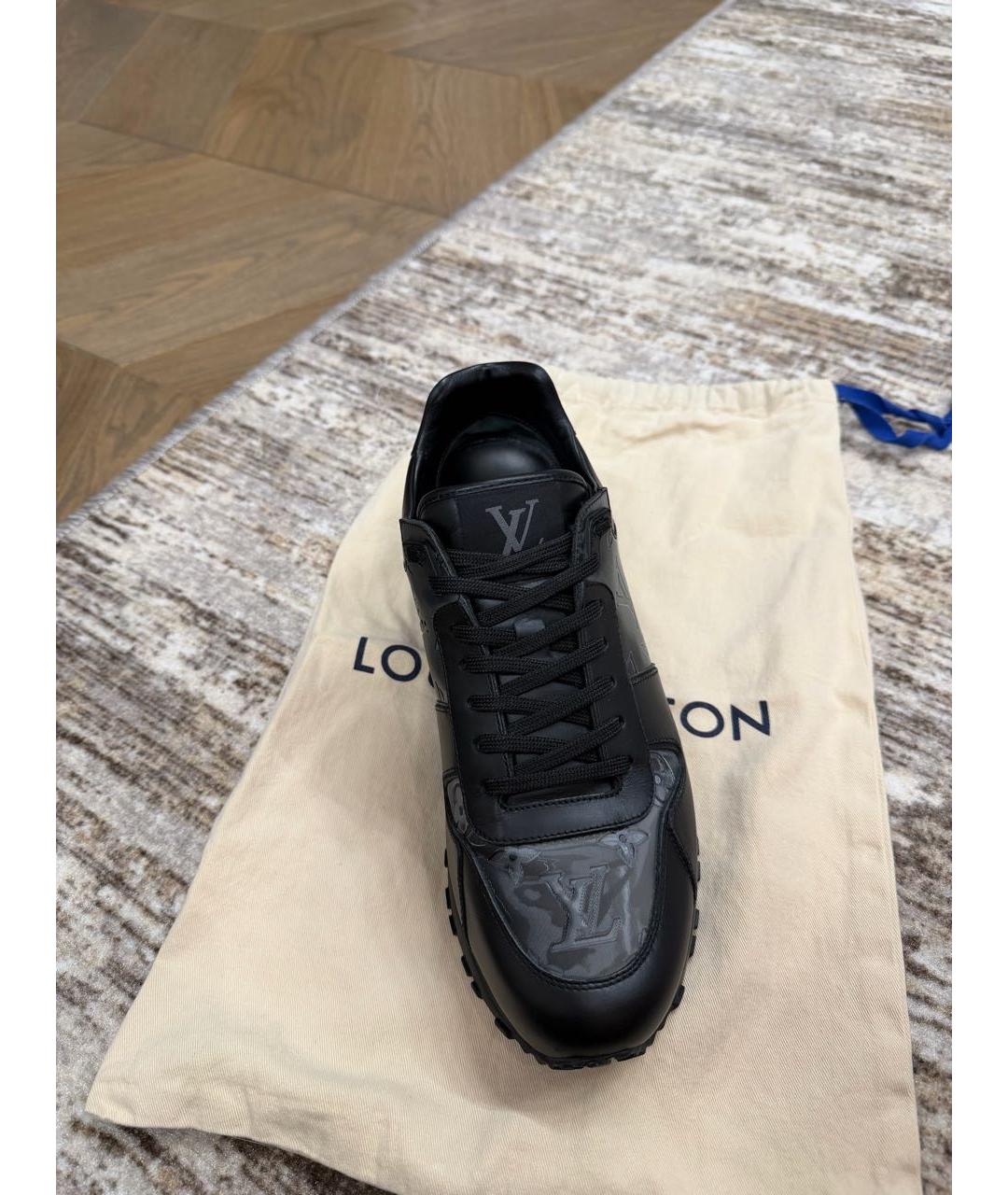 LOUIS VUITTON Черные кожаные низкие кроссовки / кеды, фото 2