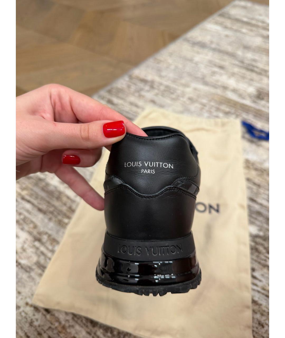 LOUIS VUITTON Черные кожаные низкие кроссовки / кеды, фото 5