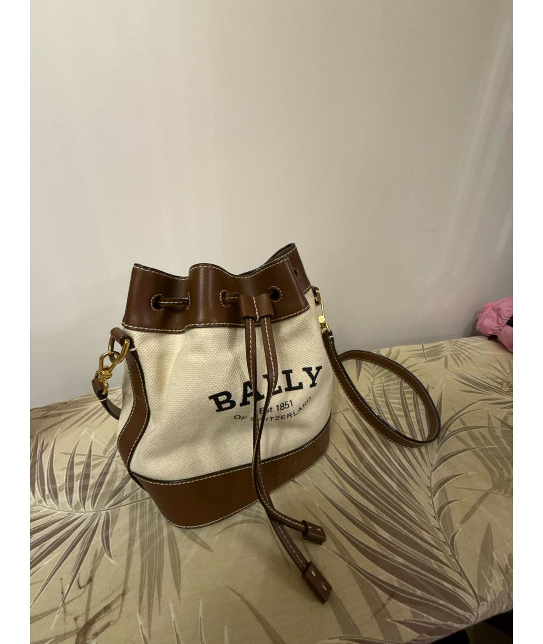 BALLY Бежевая кожаная сумка через плечо, фото 2