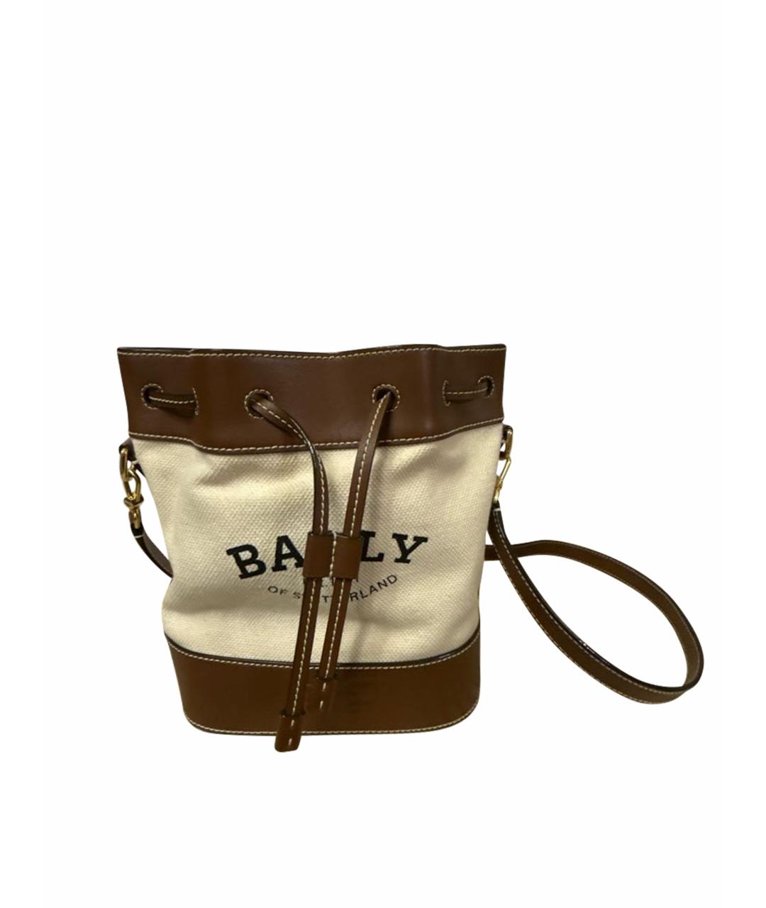 BALLY Бежевая кожаная сумка через плечо, фото 1