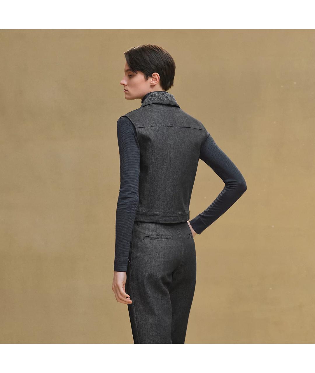 HERMES Черная хлопковая куртка, фото 3