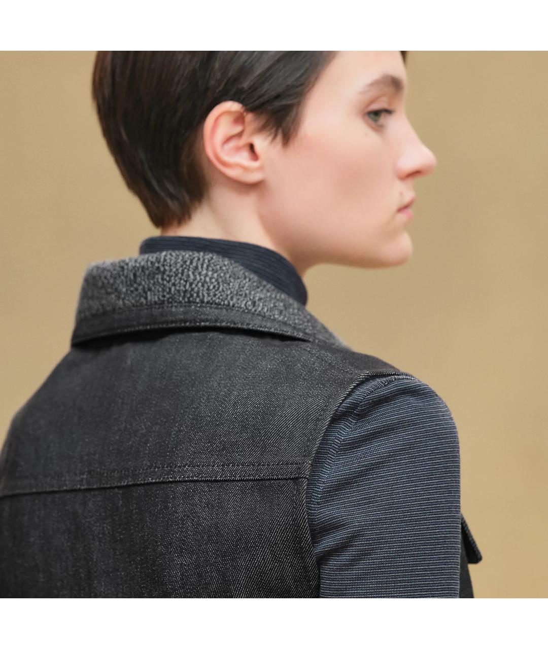 HERMES Черная хлопковая куртка, фото 5