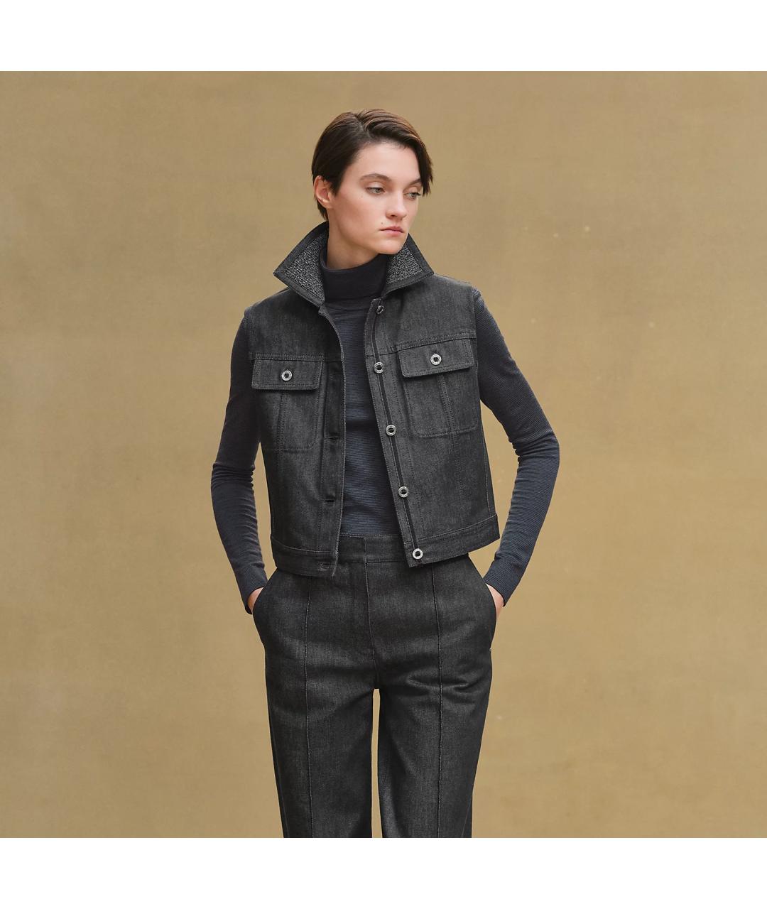 HERMES Черная хлопковая куртка, фото 6