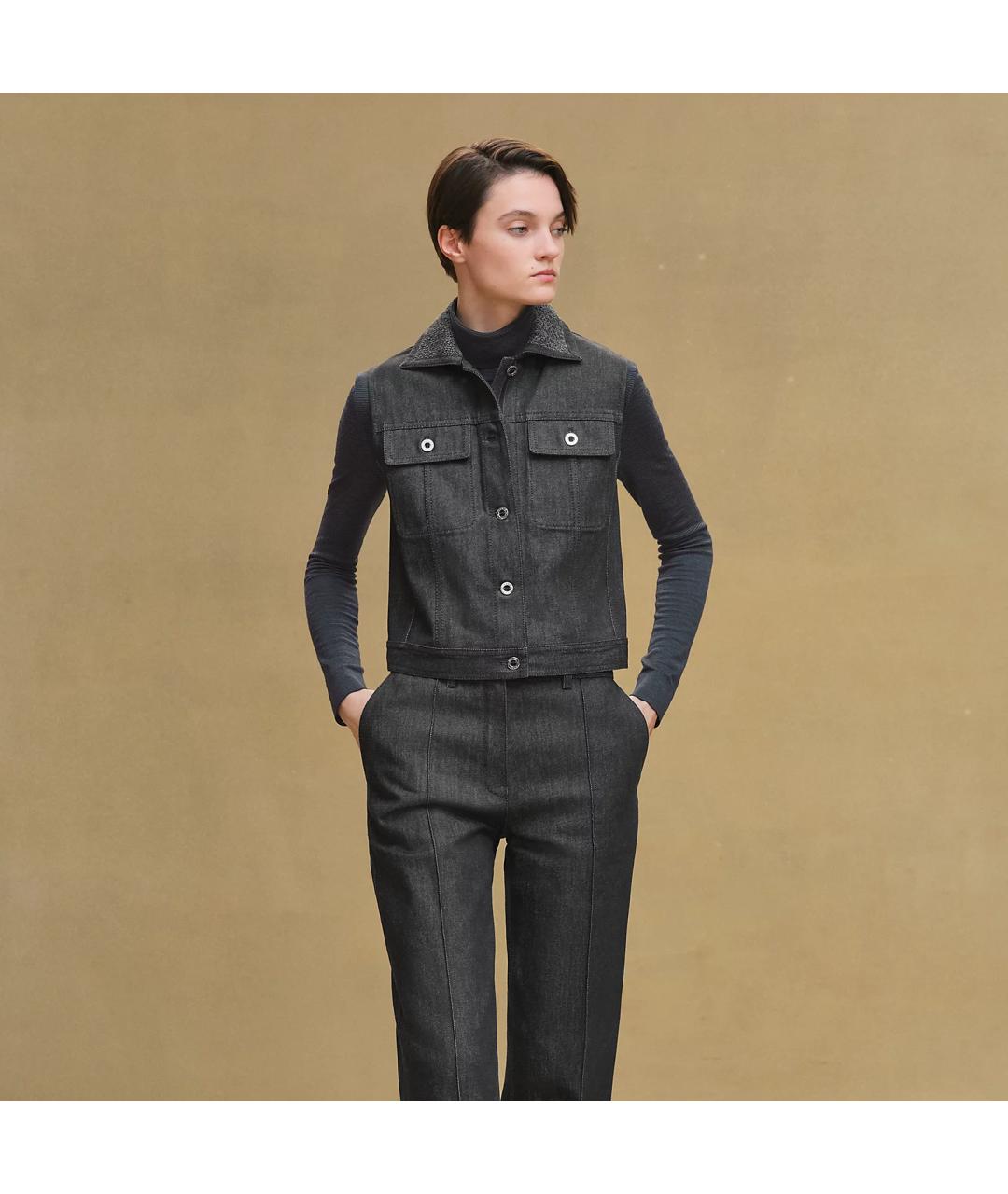 HERMES Черная хлопковая куртка, фото 4