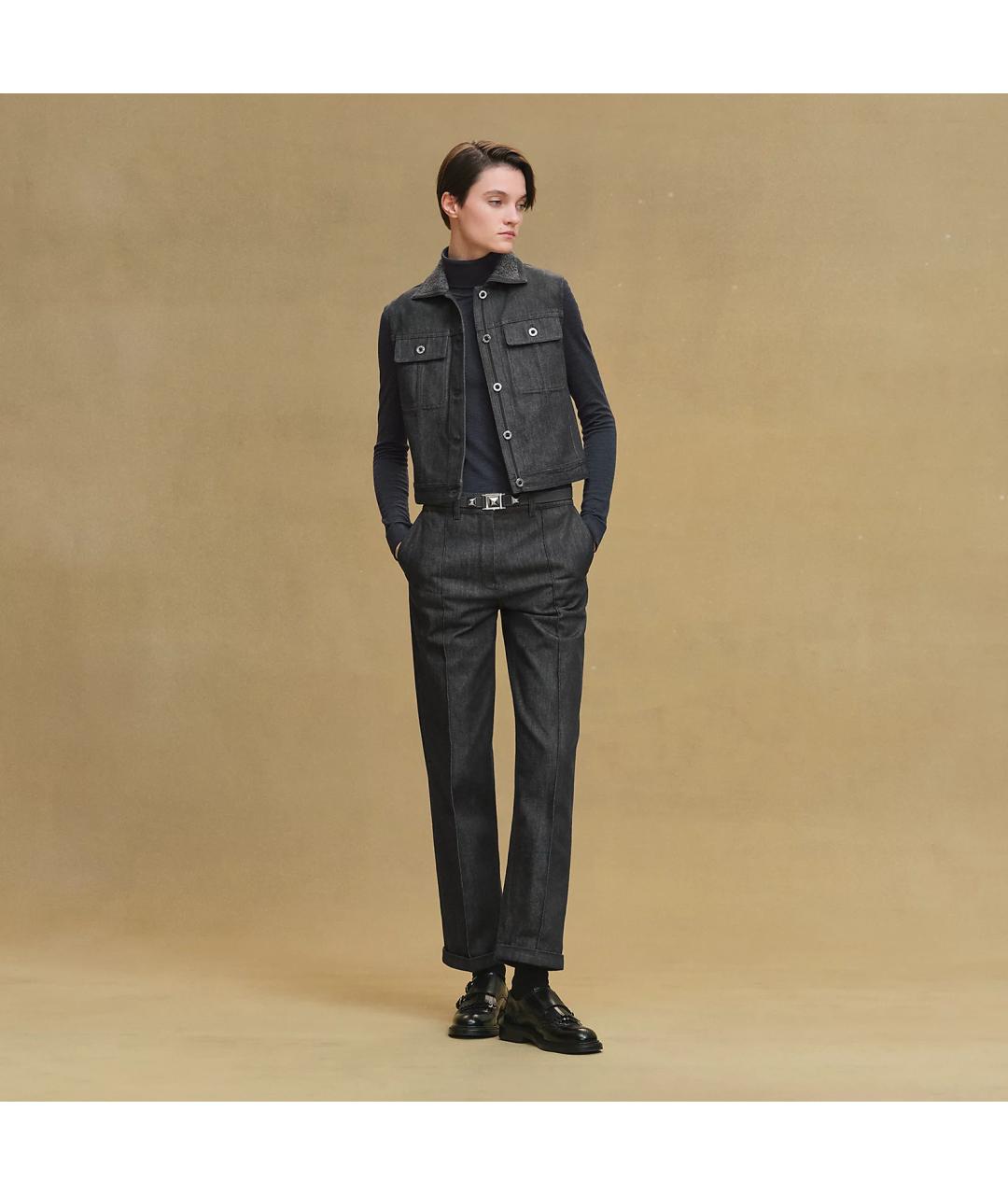 HERMES Черная хлопковая куртка, фото 2