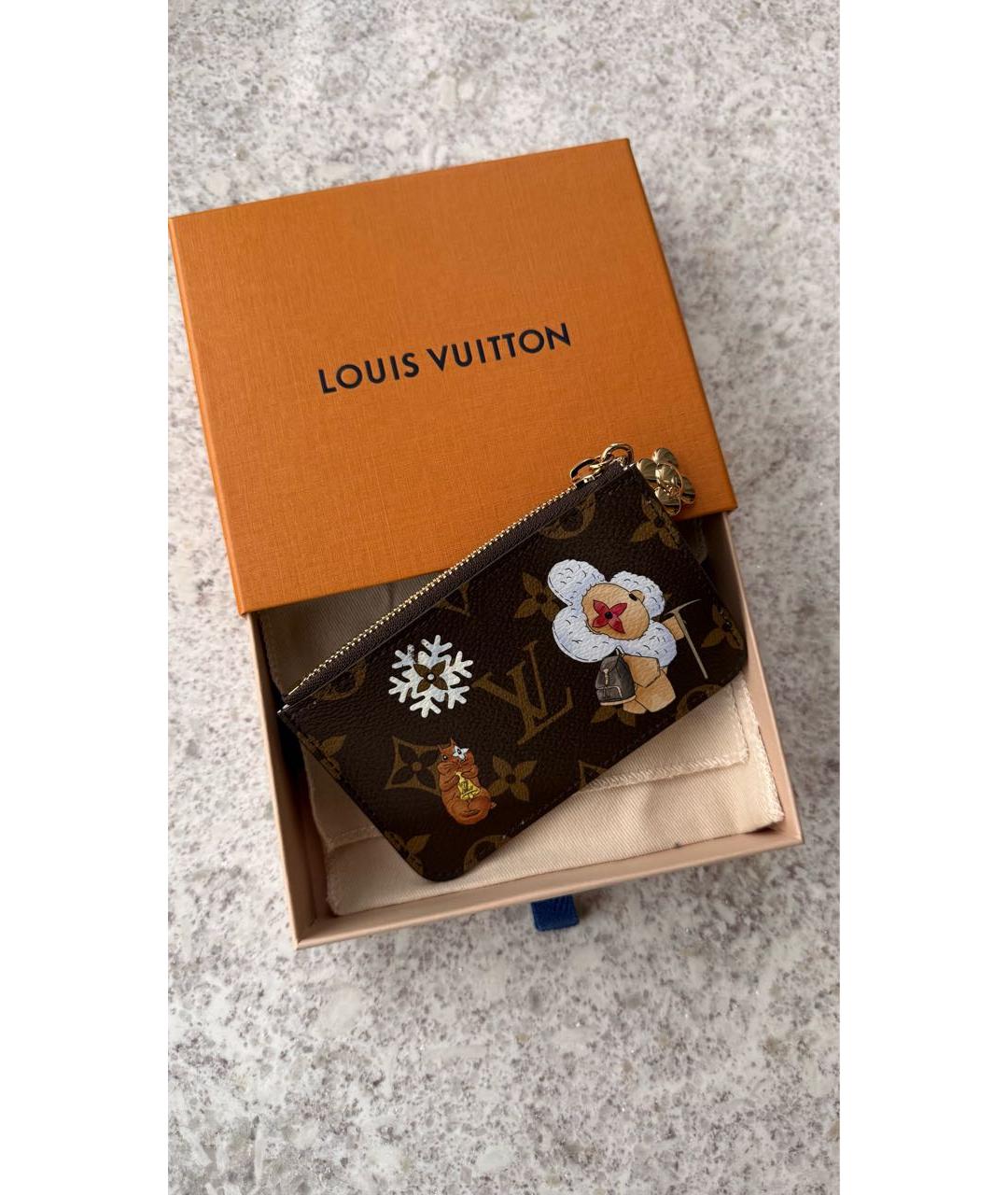 LOUIS VUITTON Коричневый кардхолдер, фото 3