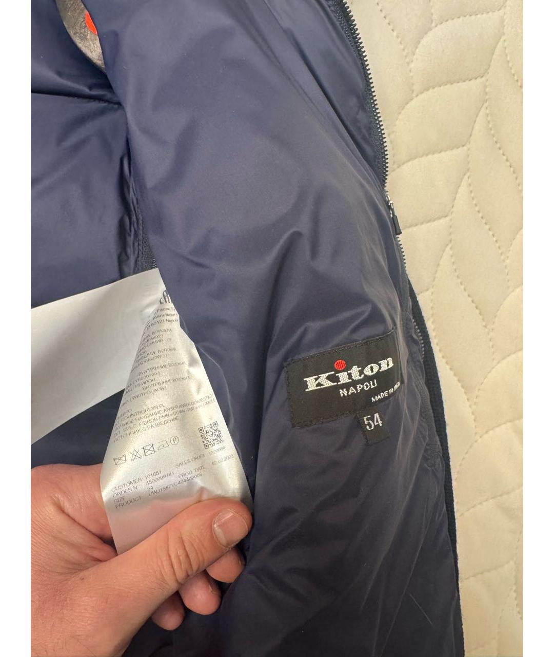 KITON Темно-синяя шерстяная куртка, фото 3