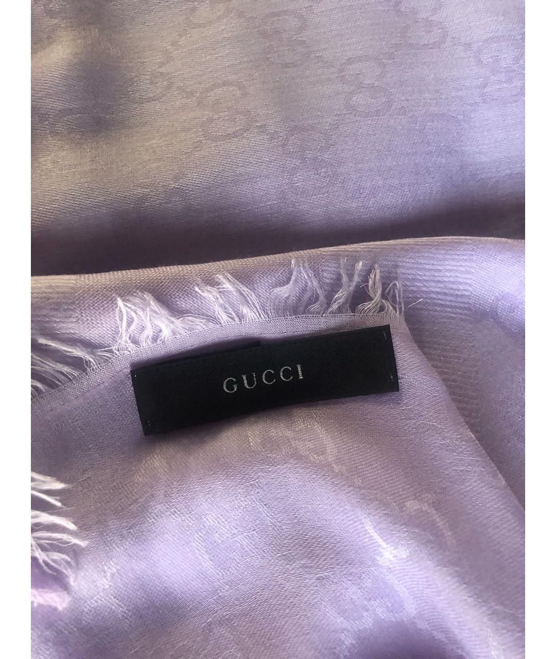 GUCCI Фиолетовый хлопковый платок, фото 4