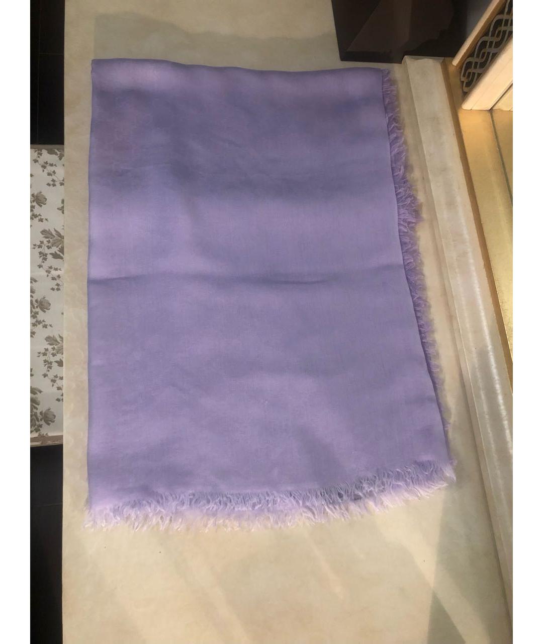 GUCCI Фиолетовый хлопковый платок, фото 9