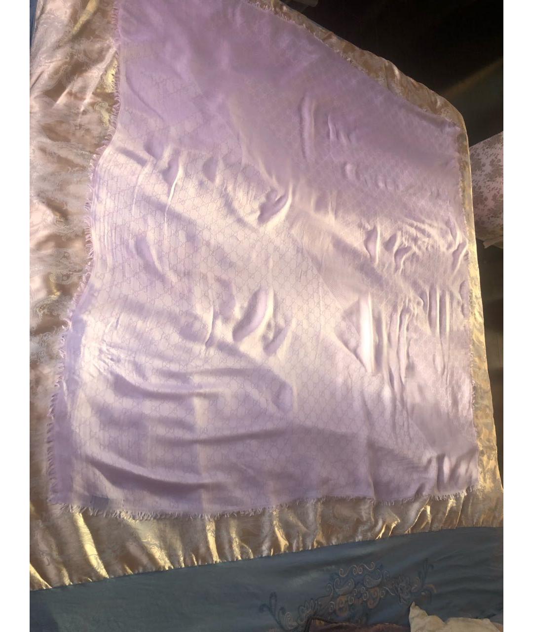 GUCCI Фиолетовый хлопковый платок, фото 2