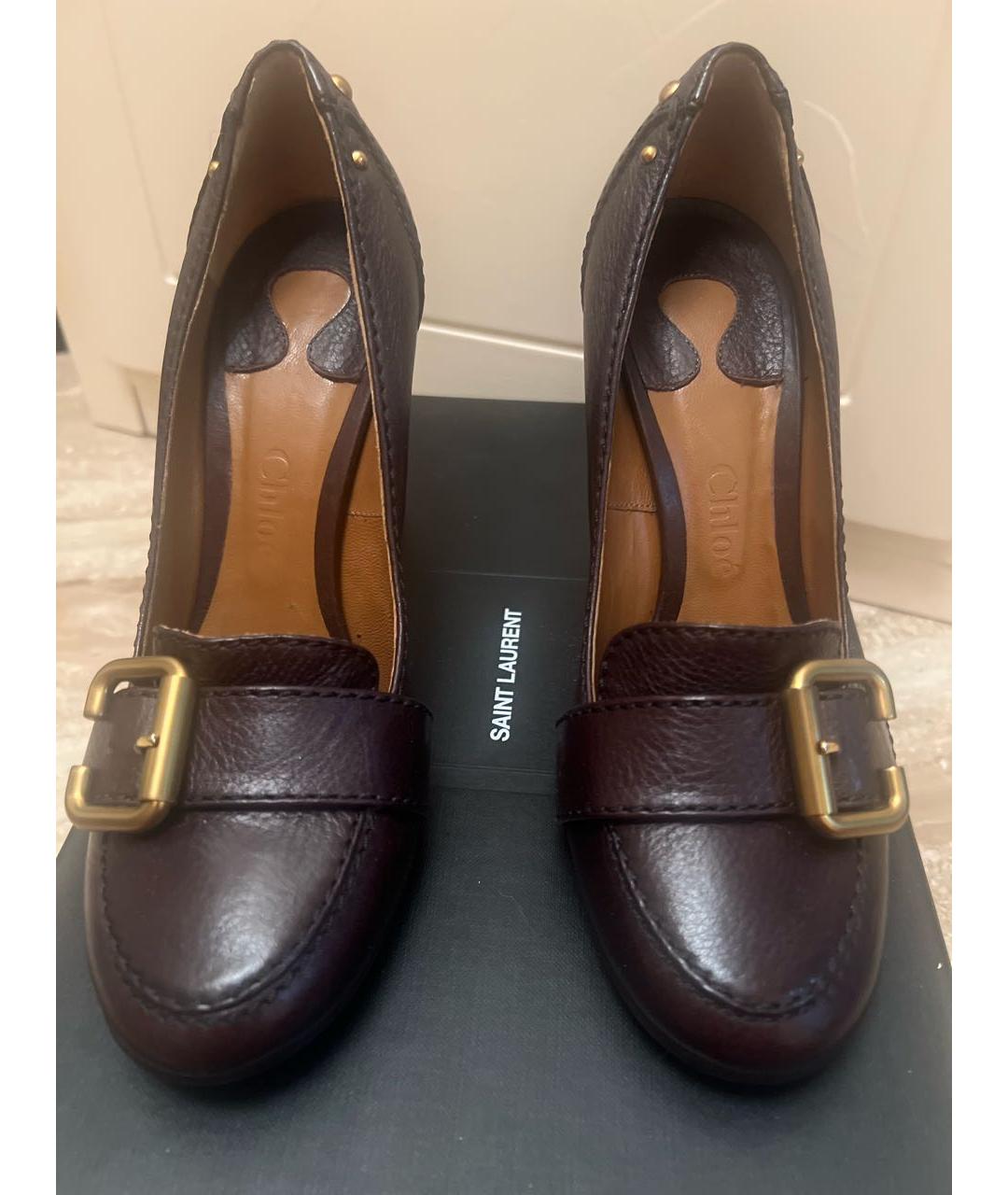 CHLOE Коричневые кожаные туфли, фото 2