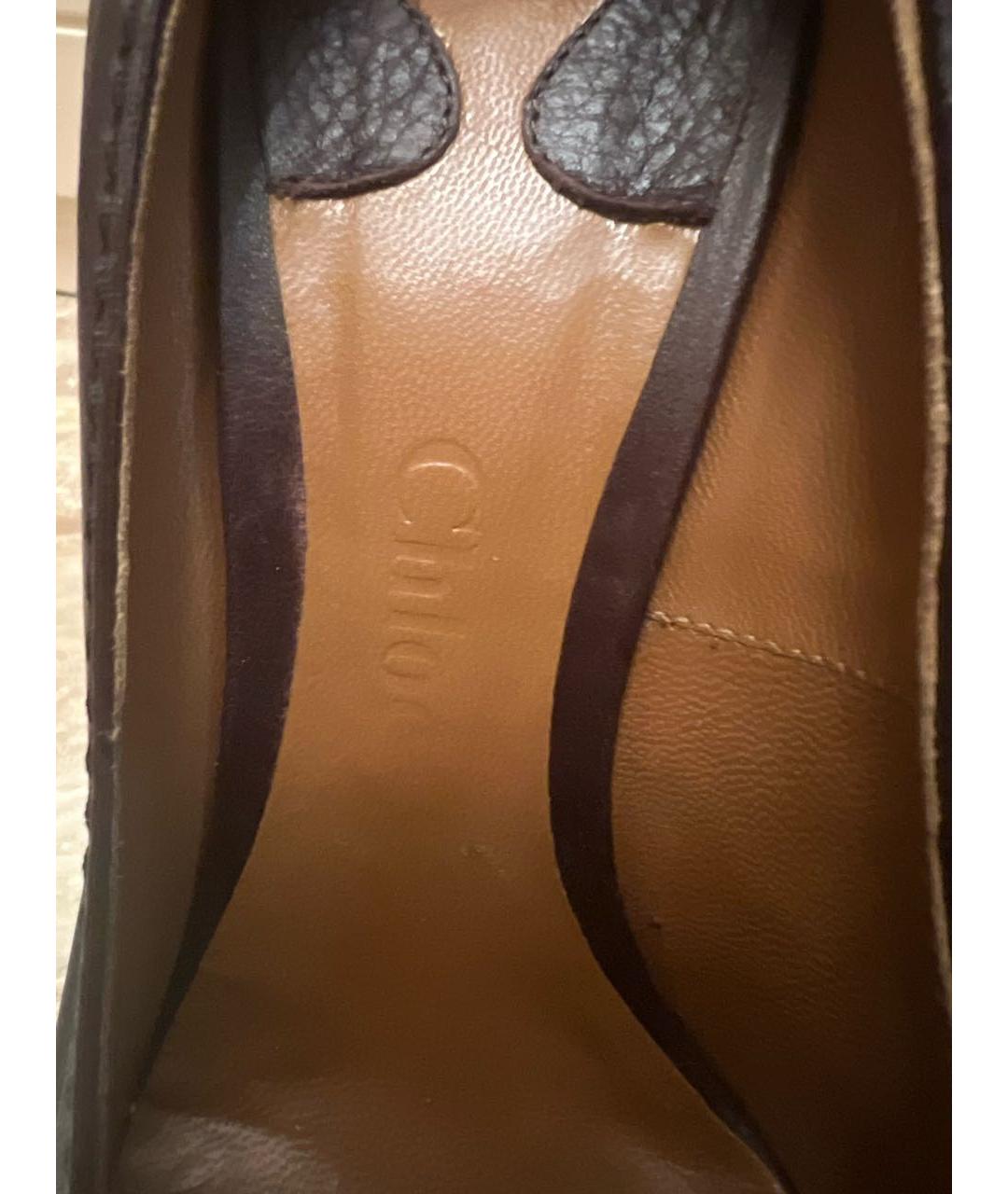 CHLOE Коричневые кожаные туфли, фото 6