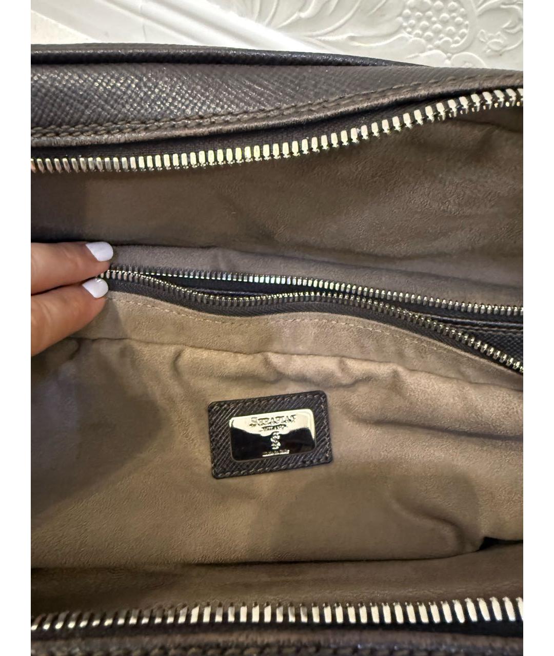 SERAPIAN Коричневый кожаный портфель, фото 6