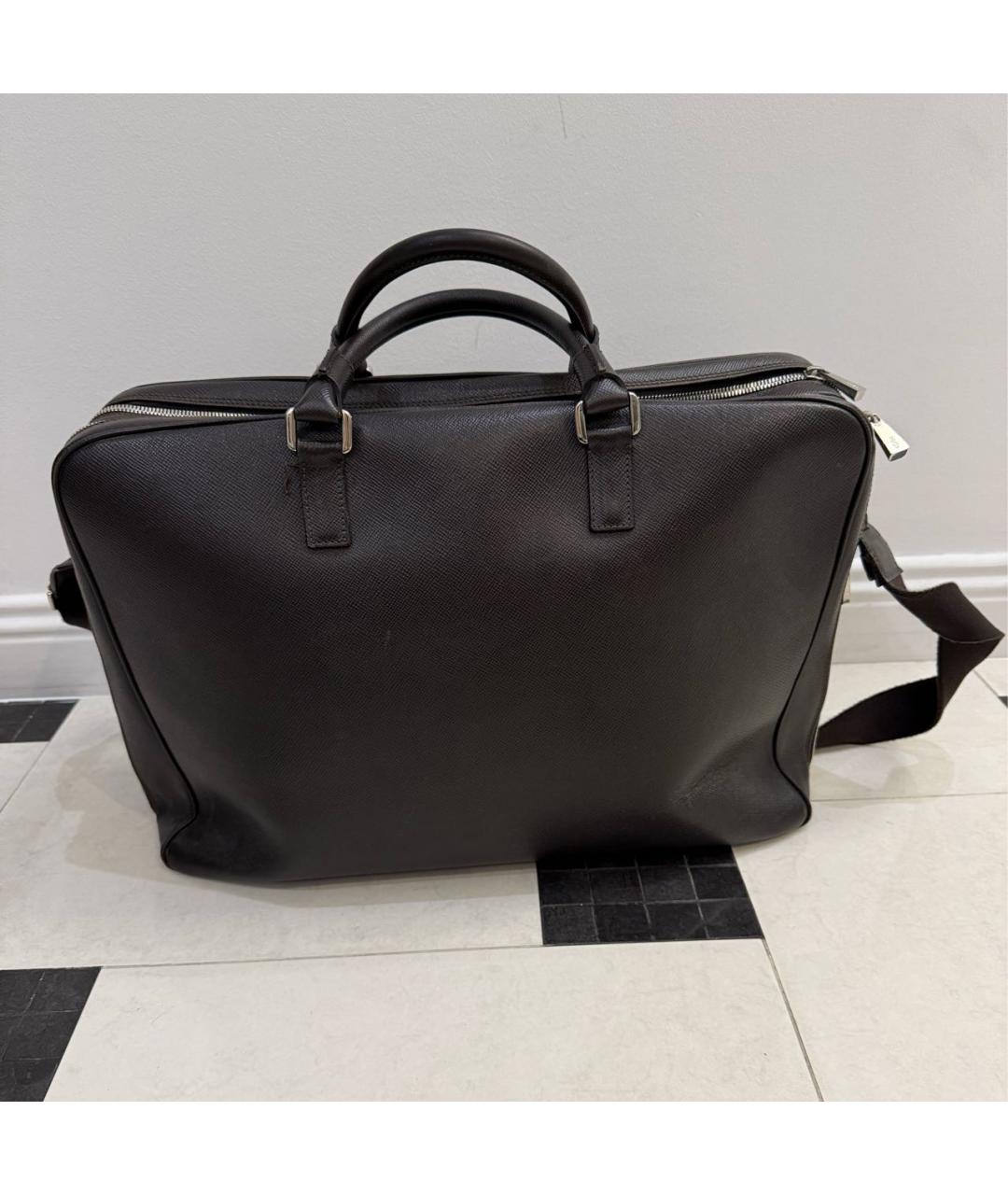 SERAPIAN Коричневый кожаный портфель, фото 3