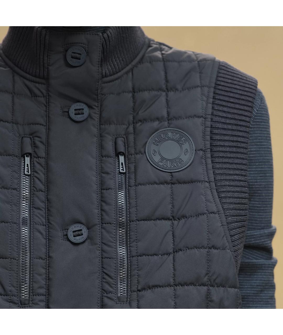 HERMES Черный полиэстеровый жилет, фото 5