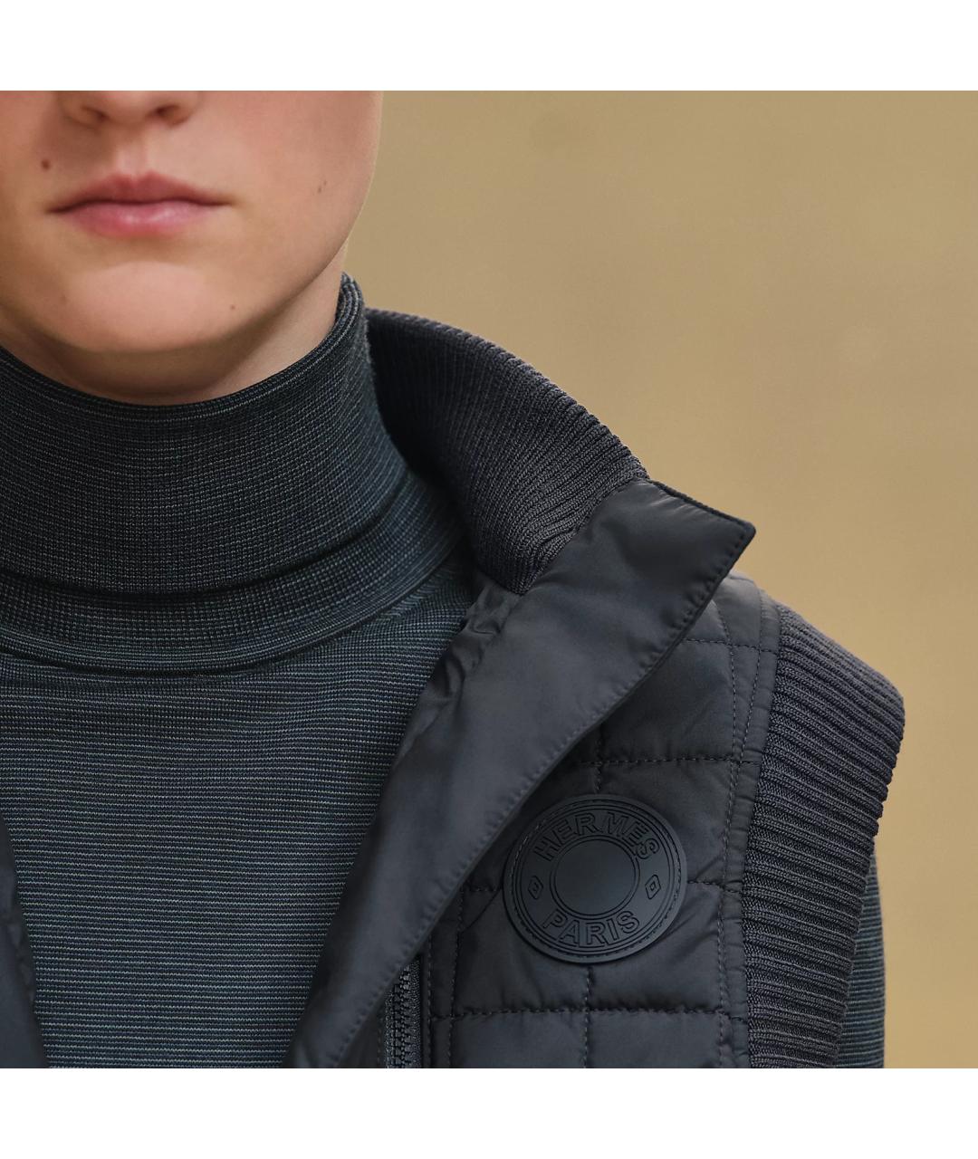 HERMES Черный полиэстеровый жилет, фото 4