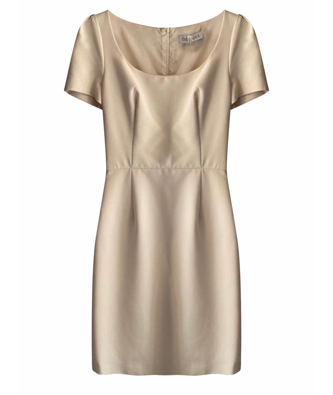 TRUSSARDI Бежевое полиэстеровое повседневное платье, фото 1