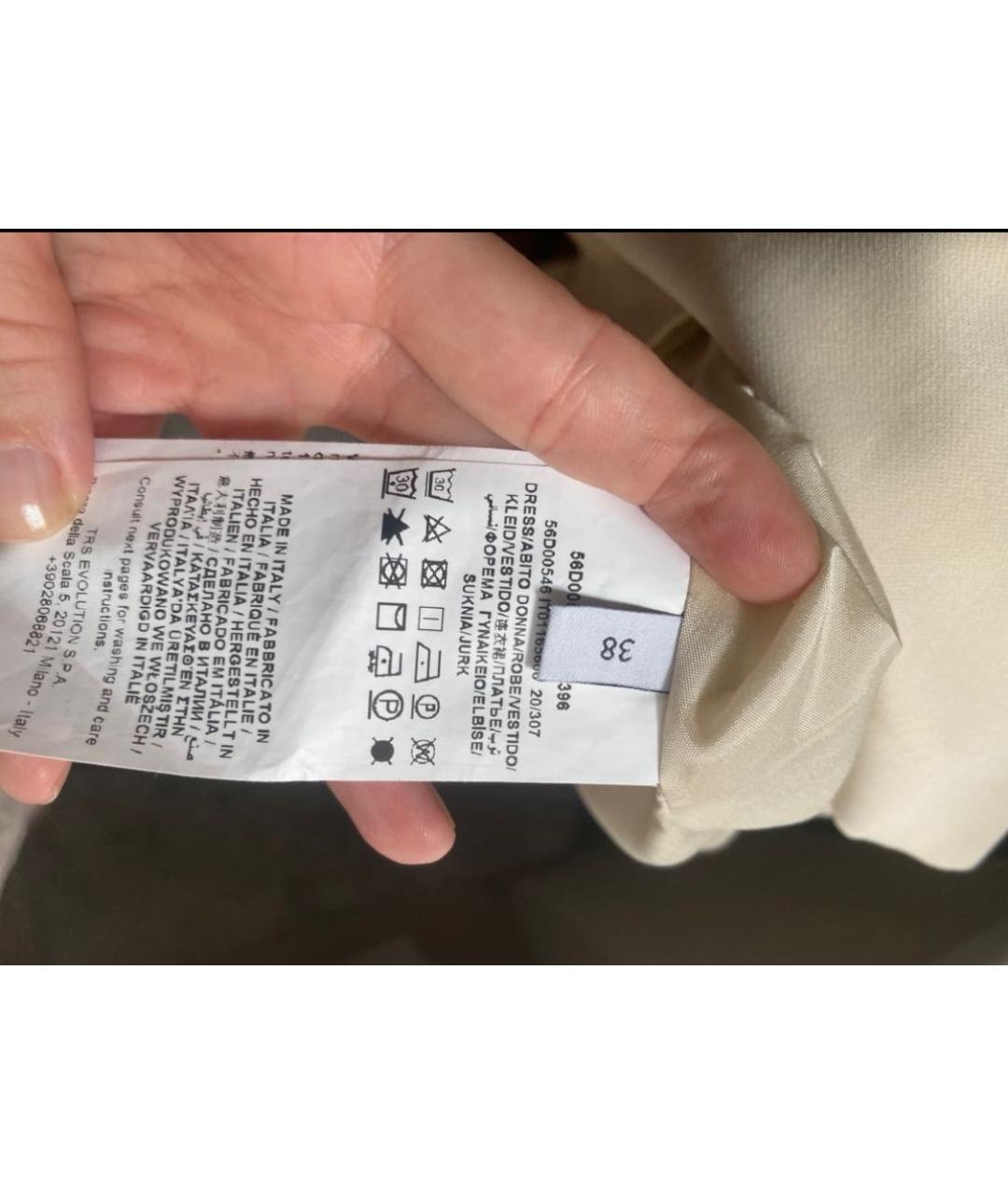 TRUSSARDI Бежевое полиэстеровое повседневное платье, фото 4